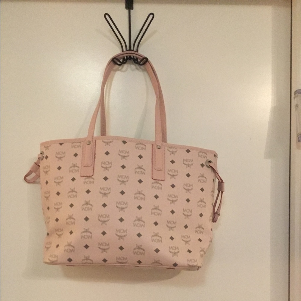 MCM Pink Visetos Monogram Tote Bag - Picture 4 of 15
